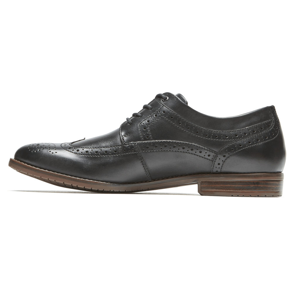 Rockport Singapore Mens Oxfords - Style Purpose 3 Wingtip Black - HR3720541